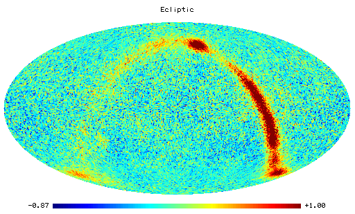53 GHz (A+B)/2 COBE Sky Map in Ecliptic Coordinates